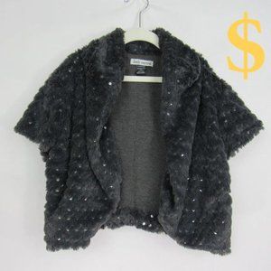 Body Control Faux Fur w/ Sequins Jacket Girls Sz L